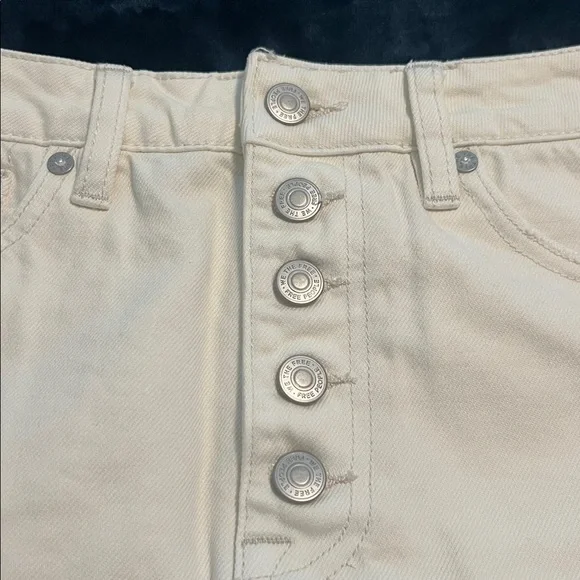 Free People White Denim Button Up Skirt  Size 28 - Picture 4 of 7